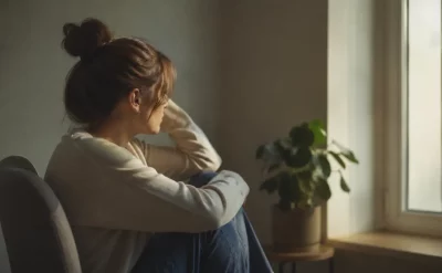Persona junto a una ventana reflejando ansiedad cotidiana y necesidad de apoyo psicológico en Móstoles